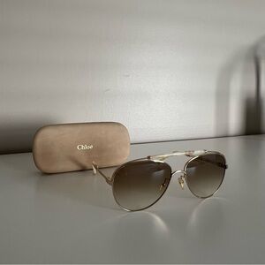 Chloé Gold Aviator Sunglasses